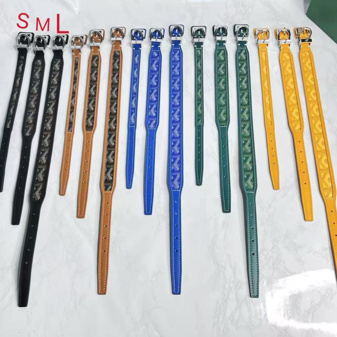 Designer Dog Collar Golden Classic Set Fashion Brands Adjustable Puppy Leash Pet Outdoor Running Training Necklace Rope Tie