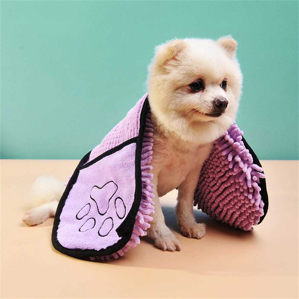 Cats and Dogs Towel Soft Fiber Super Absorbent Quick Dry Pet Bath Towel Convenient Pet Cleaning Washcloth Home Puppy Accessories M250118