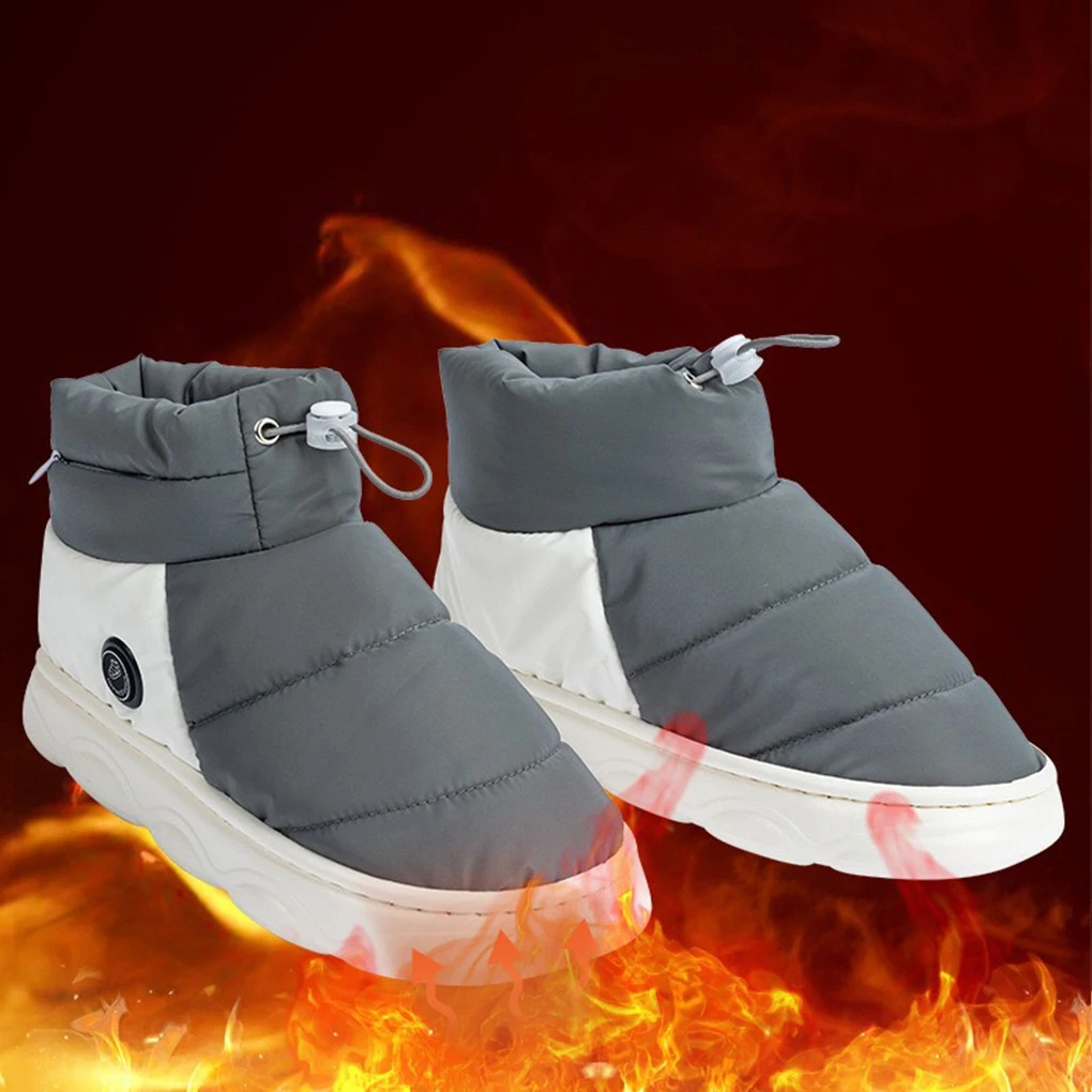 Unisex Electric Heating Slippers with 3 Heating Levels Women Men Warm Snow Boots Rechargeable for Indoor House Home Office 250120