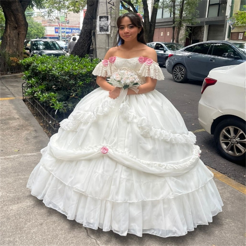 Folklorico Mexican Quinceanera Dresses Mariachi Gothic Vestio De Novias 2025 Masquerade Fifteen Birthday Dress Sweet 16 Prom Dress 1860s Civil Vestio 