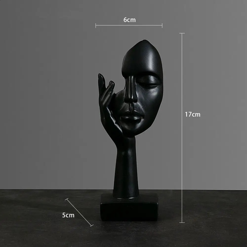 Resin Abstract Desktop Ornaments Sculpture Figurines Face Character Nordic Light Art Crafts Office Home Decor 250117