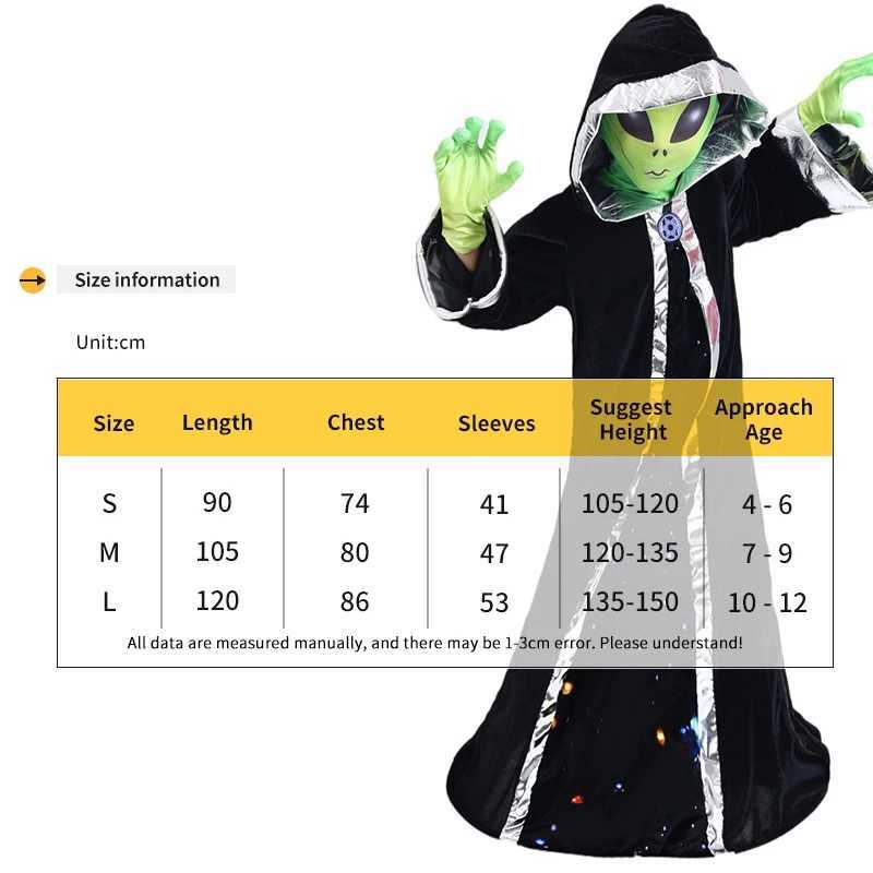 Memune Exclusive Kids Unisex Funny Deep Space Alien Lord Scary Halloween Carnival Theme Party Fancy Costume W250117