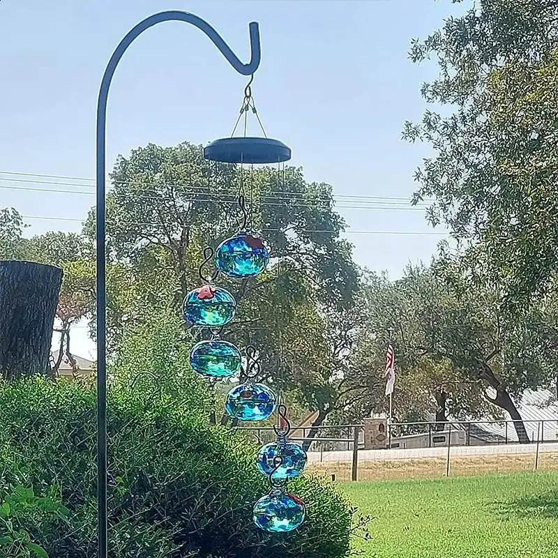 Charming Wind Chimes Hummingbird Feeders Hanging Hummingbird Feeder With 6 Feeder Balls Outdoor Garden Bird Feeder 250207