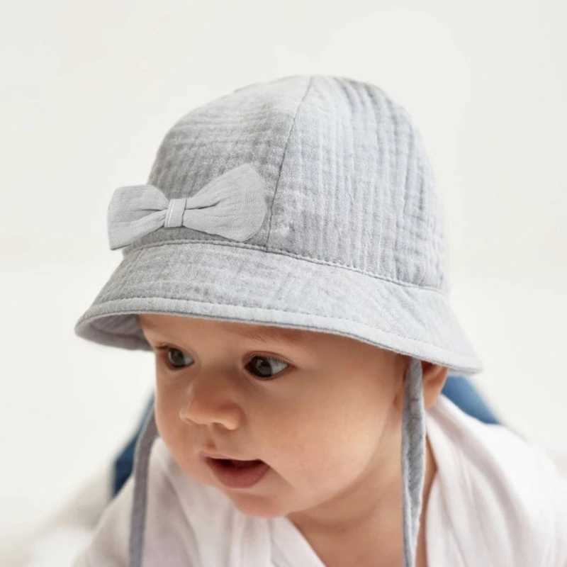 Baby Cotton Bucket Hat New Children Sunscreen Outdoor Caps Boys Girls Print Panama Hat Unisex Beach Fishing Hat For 3-12 Months M250121