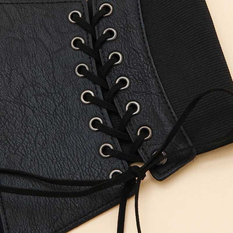 Fashion Punk Corset Wide Belts Women Slimming Body Elastic Bustier Waistband PU Leather Hip Hop Gothic Dress Girdle Body Shaper W250120