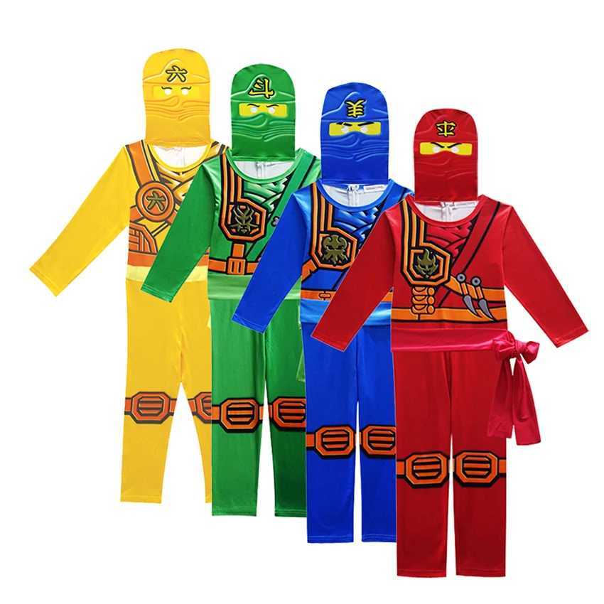 Ninja Costume Kids Superhero Fancy Party Dress Zentai Jumpsuit Carnival Halloween Ninja Cosplay Anime Comic Role Play Suits W250117