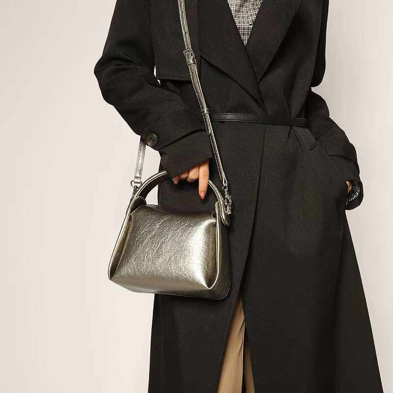 Fashion Casual Small Sier PU Leather Shoulder Vintage Tote For Woman Retro Messenger Pouch Purse Handbags