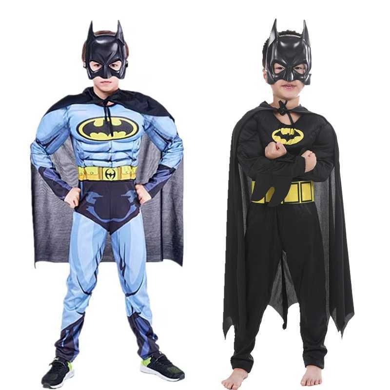 Kids boy Bat Costume with Mask and Cape Halloween Cosplay Costume Movie Character Jumpsuit Bat Dark Knight Rises Dress Up W250117