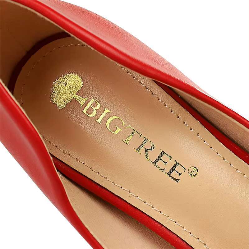Women 7cm High Pumps Lady Scarpins Nightclub Blue Nude Red Low Heels Wedding Party Metal Chain Bule Mom Office Shoes