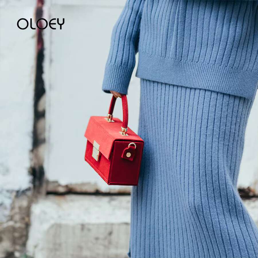 New Classic Handbags Women Bags Designer Corduroy Wine Red Box Quality PU Shoulder Messenger Bag For Bolsa Mujer Sac