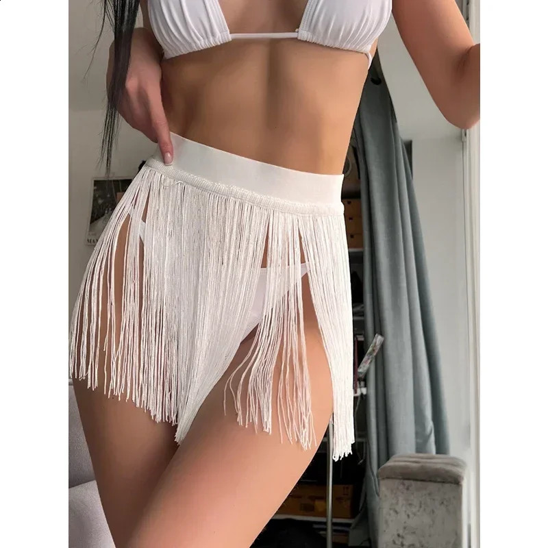 Tassel Skirt Beach Swimsuit Women Coverups Casual Dresses Sexy Party Swimwear Bath Outing Clothes Bathing Suit 250122