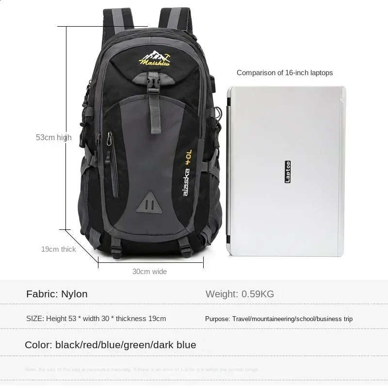 Weysfor 40L Waterproof Men Backpack Travel Pack Sports Bag Outdoor Mountaineering Hiking Climbing Camping for Male 250121