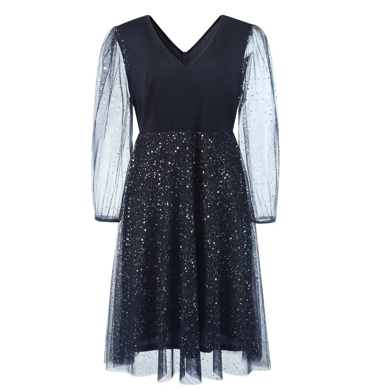 2025 New Intellectual Women's Long Dress For Spring And Summer Oversized V-neck Elegant Slim Fit Designer Dress Polka Dot Women's High-end D