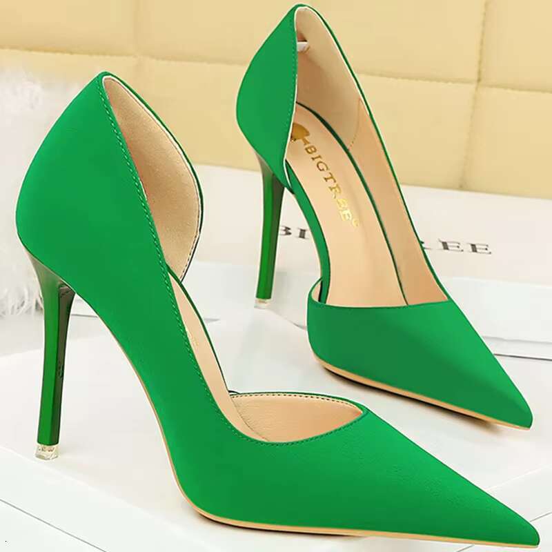 New Women 11cm High Wine Red Green Pumps Plus Size 34-43 Stripper Evening Orange Heels Lady Wedding Bridal Scarpins Shoes