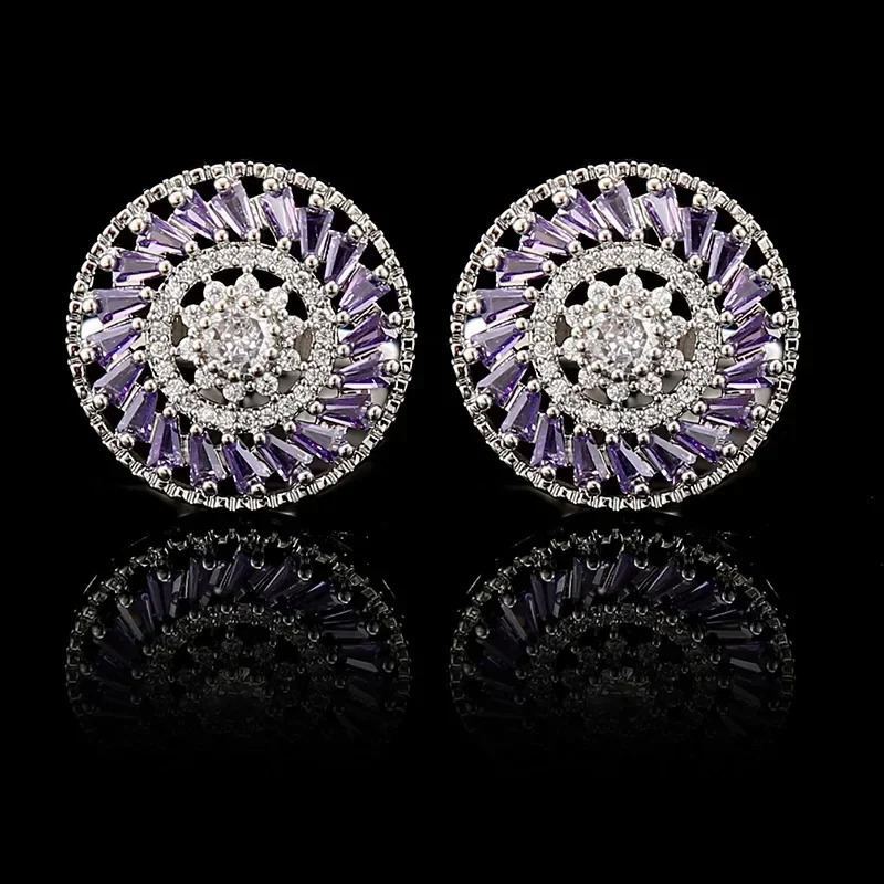 French cufflinks mens wedding windmill zircon rhinestone cufflinks high-end business banquet set shirt accessories 250110