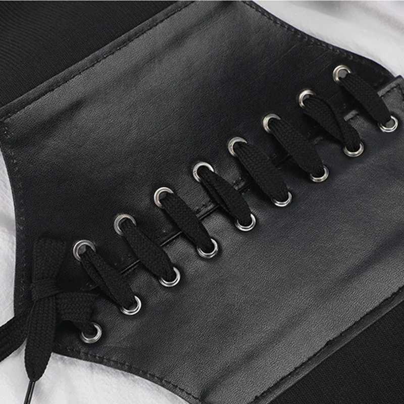 2PCS/SET Womens Corset Body Shapewear Sexy Wide Leather Belt High Waist Slimming Corsets Cummerbunds Strap Women Bustiers W250120