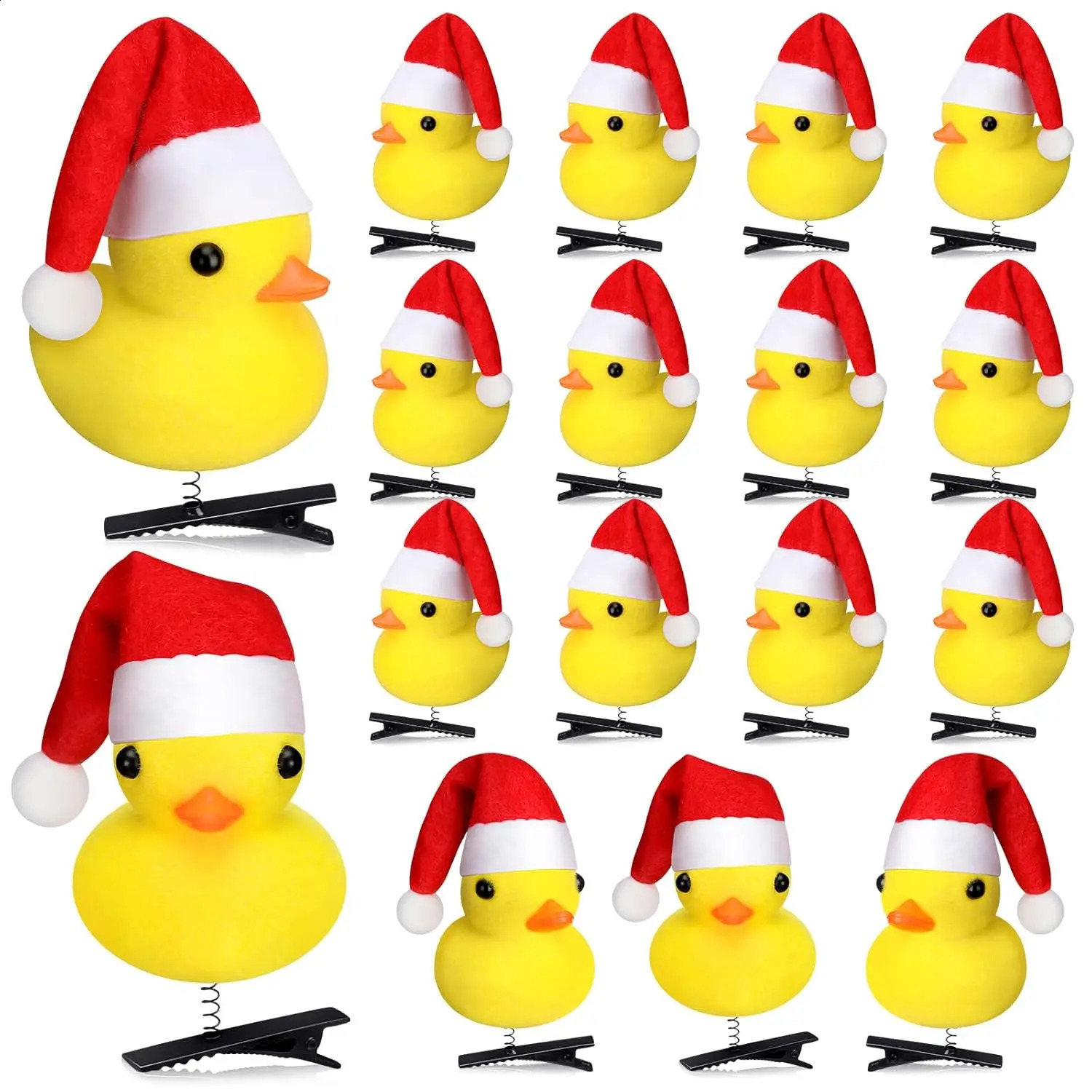 10-100 Pcs Christmas cap Duck Hairpin Clips Kawaii Cartoon Duck Hair Accessories for Women and Men for Christmas Party Props 250120