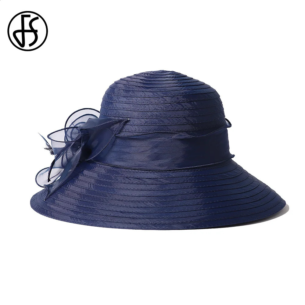 Ladies Womens Derby Tea Party Dress Church Cloche Hat With Floral Feather Bucket Wedding Bowler Sun Hats Kentucky Wide Brim 250118