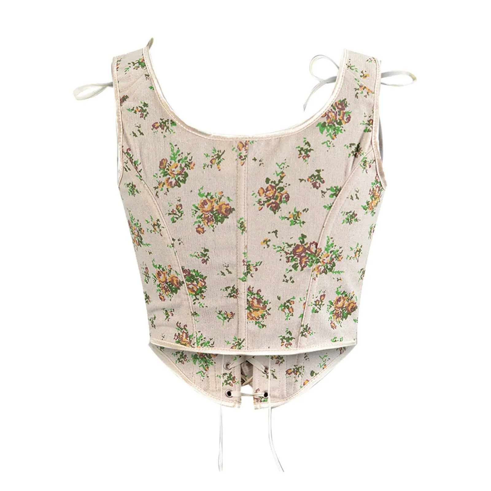 Retro French womens Bustier corset sexy lace print up push corset party clothing corset Y2k womens corset W250120