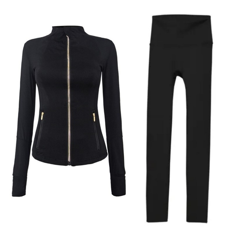 Workout set Women Yoga Sets jackets shorts leggings Push Fiess sets High Waist Sports Jackets Zip Up Coat Elastic Sportswear Outfits Pants GymLuxury Y