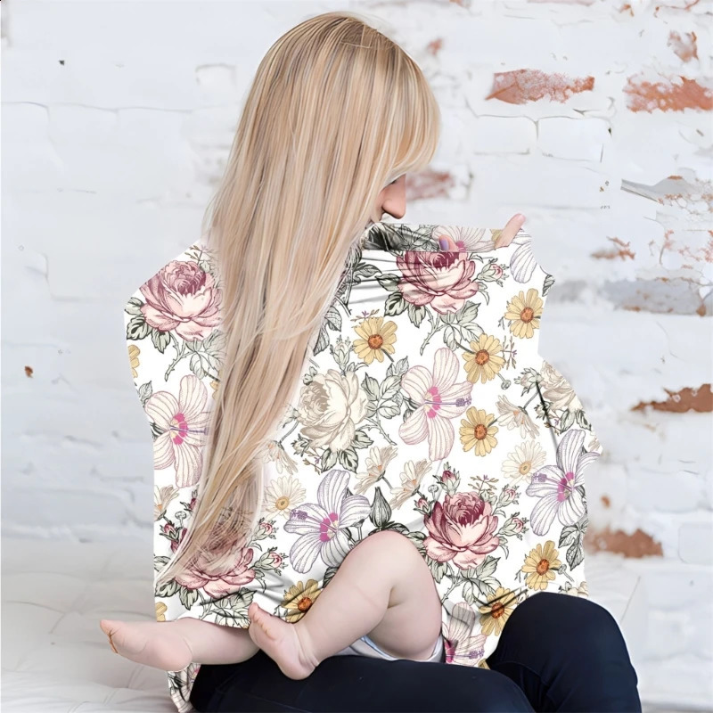 Baby Nursing Cover Breathable Breastfeeding Cover Baby Feeding Blanket Privacy Apron with Printed Pattern Stroller Cover 250120