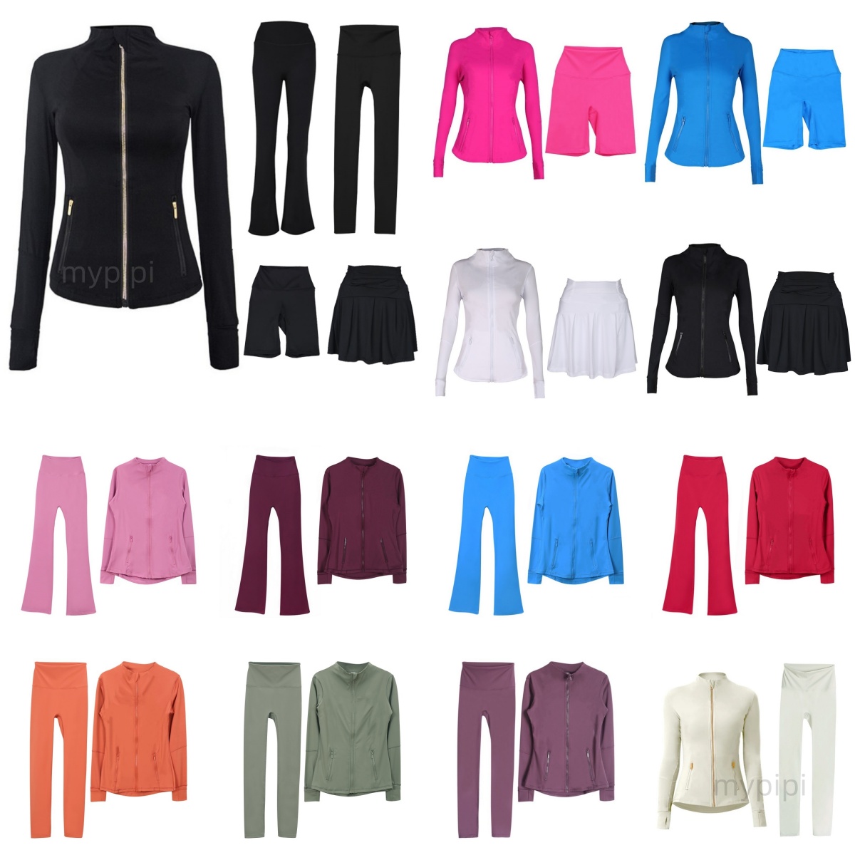 Workout set Women Yoga Sets jackets shorts leggings Push Fiess sets High Waist Sports Designer Jackets Zip Up Coat Elastic Sportswear Outfits Pants Gy
