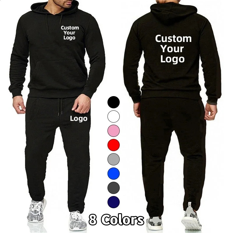 Mens Fashion Tracksuit Casual Customize your Sport Suit Jogging Suit diy printing Hoodie Pants Set 250117