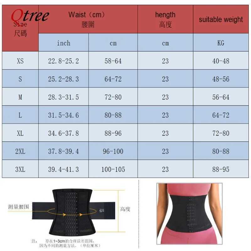 Qtree Waist Trainer for Women Hourglass Underbust Body Shaper with 7 Steel Bones Corset Hook and Eye Slimming Belly Trimmer Belt W250120