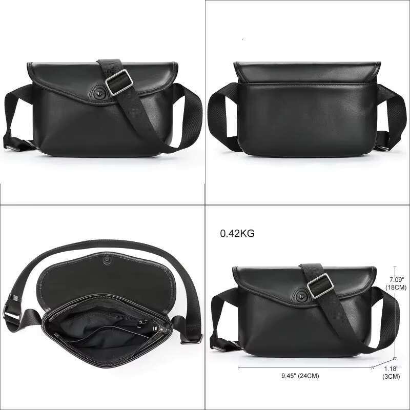 Fashion Men Women Real Cow Leather Shoulder Bag Crossbody Bags Unisex Chest Pack