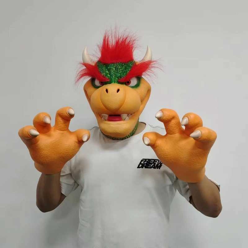 Bowser cosplay props latex facial masks anime Halloween party cosplay masks gloves props adult clothing accessories gifts W250117