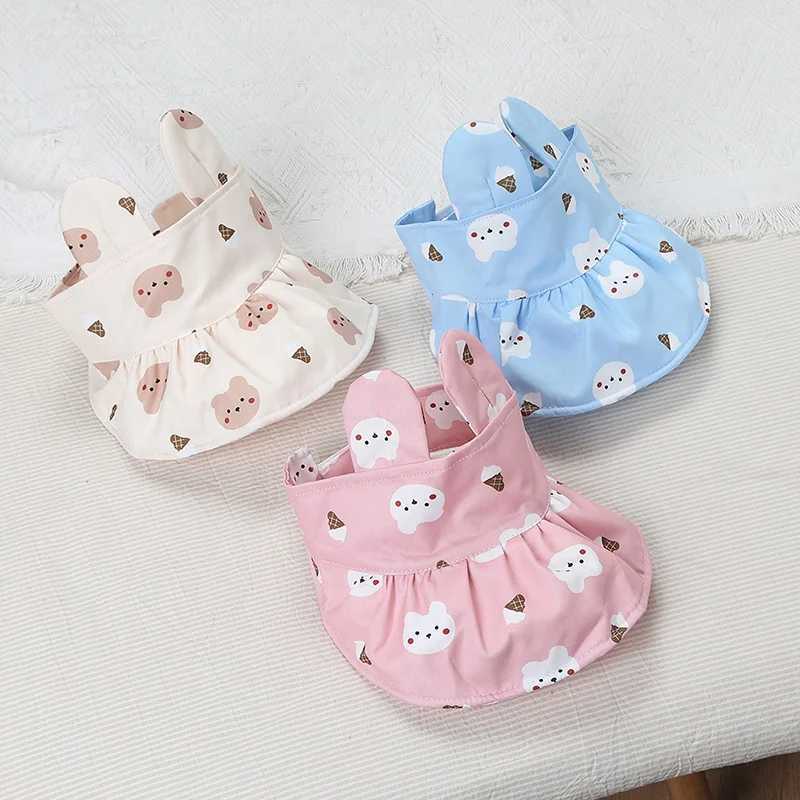 Summer Baby Sun Hat Fashion Cute Cartoon Printing Small Ear Kids Beach Sunshade for Boy Girl Wide Brim Toddler Visor Caps M250121