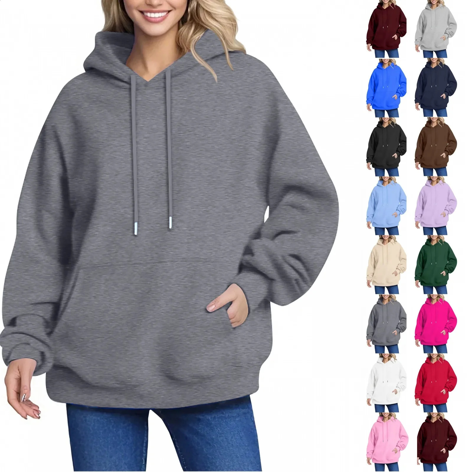 Plain Fleece Hoodies Unisex Wholesale Fashion Pullover Womens hooded sweatshirt Women Blank Hooded Sweatshirt For 250122
