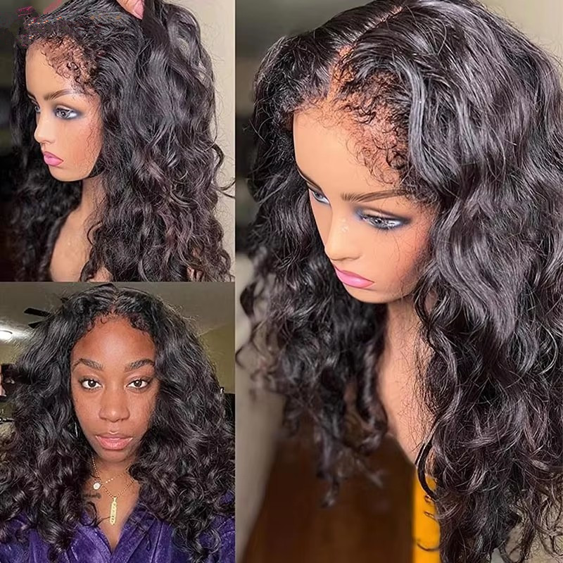 Kinky Curly 4C Edges Curly Baby Hair Lace Wigs Human Hair 360 HD transparent Lace Frontal Wig natural wave 13x4 Lace Front Wigs perruqed raw humain