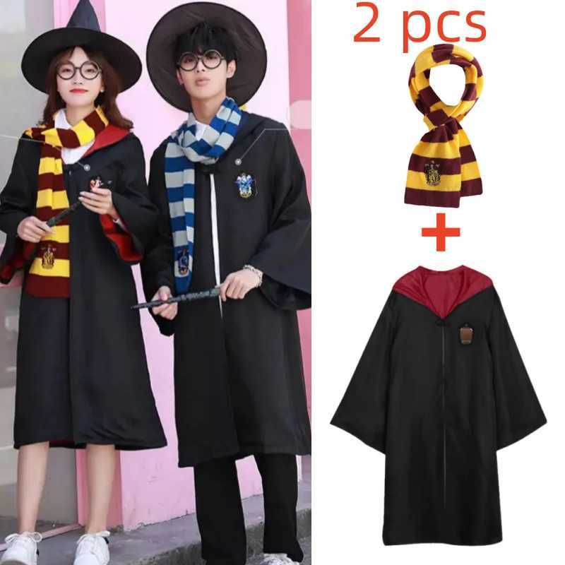 Adult Childrens Cloak Halloween Cosplay Costume Scarf Tie Movie Harris Magic Robe Wizard School Boys Girls Party Prop Suit W250117