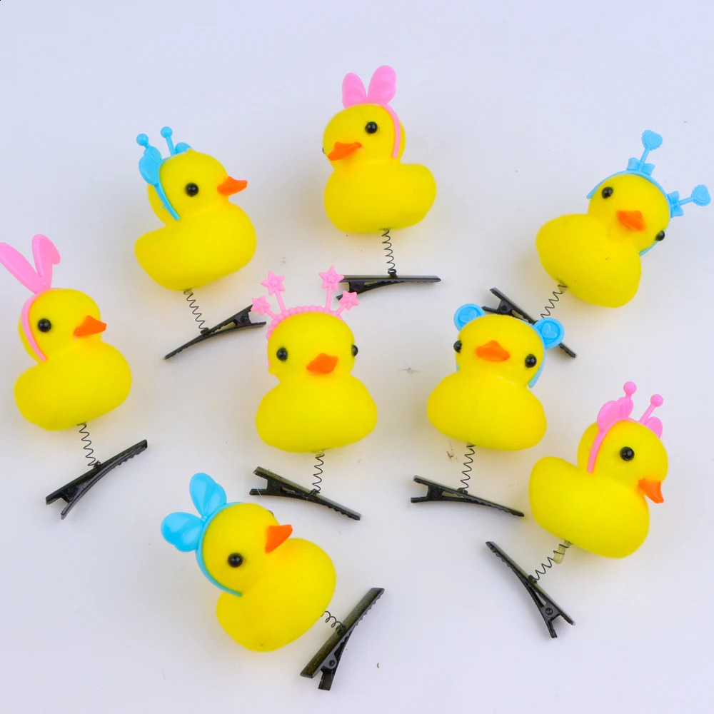 10/20/50/100Pcs/Lot Cartoon Funny DIY Duckbill Clip Children 3D Little Yellow Duck Girl Hairpin Fashion Accessories Party Gifts 250120