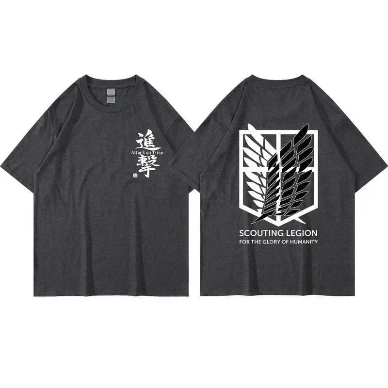Japanese Anime Attack on Titan T-shirt Mens and Womens Summer Fashion Harajuku Top Free Delivery Print Plus Size Y2k Clothes W250117