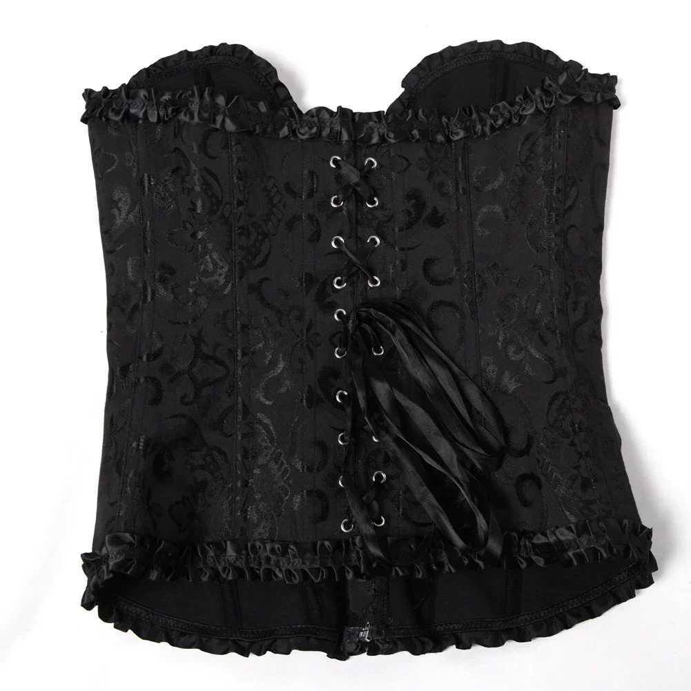 Sexy Bustiers And Corsets Floral Lace Tops Shapewear For Women Vintage Corset Gothic Overbust Satin Jacquard Corsets W250120