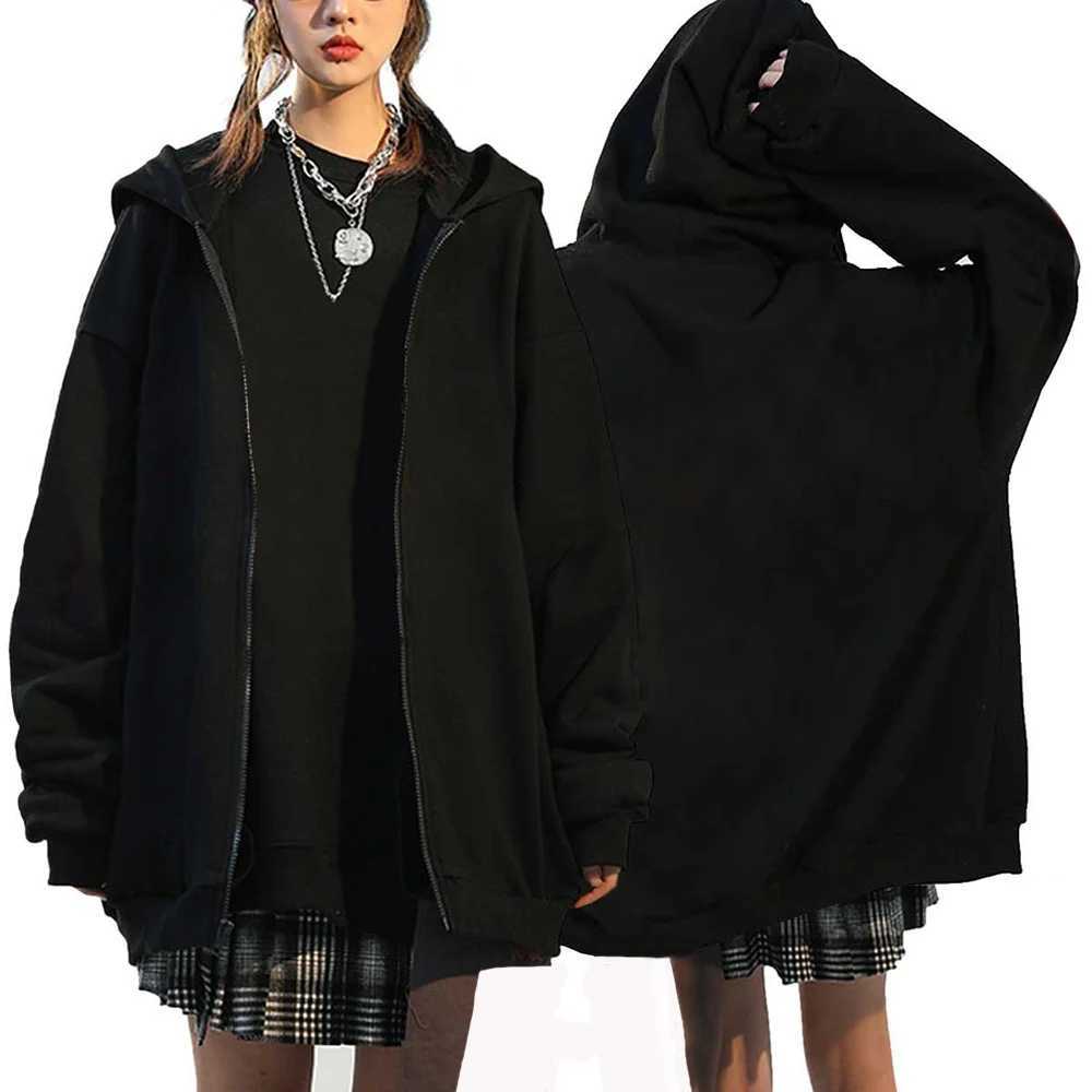 Spring Autumn Men Zip Up Jackets Hip Hop Streetwear Sweatshirts Y2k Hooded Women Long Sleeve Casual Coats Loose Hoodies W250117