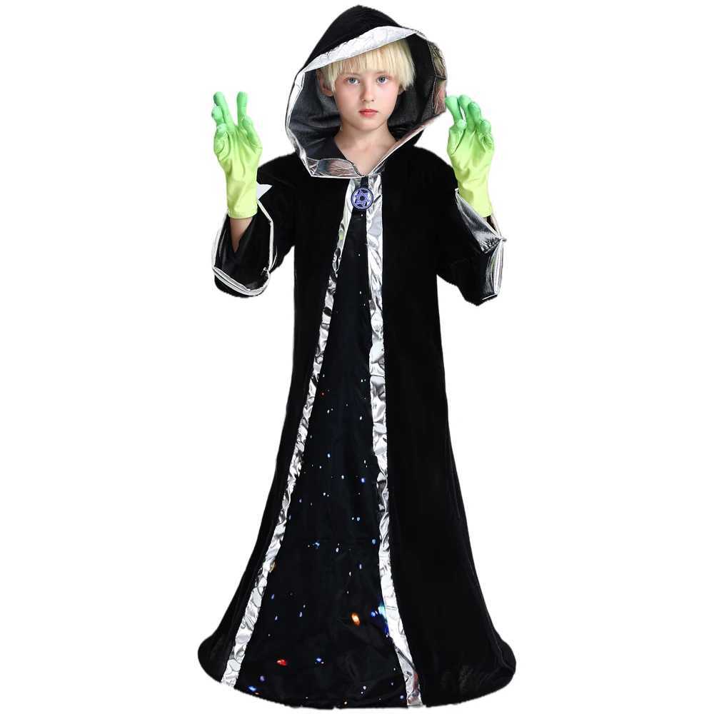Memune Exclusive Kids Unisex Funny Deep Space Alien Lord Scary Halloween Carnival Theme Party Fancy Costume W250117