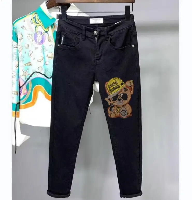 Mens Male Trousers Rhinestone ious jeans mens gifts 250120