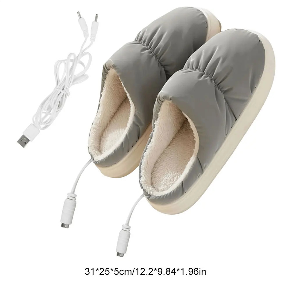 Electric Heating Slippers Adjustable Temperature Heated Slipper Boot Electric Foot Warmer Winter Heated Boots Christmas Gifts 250120