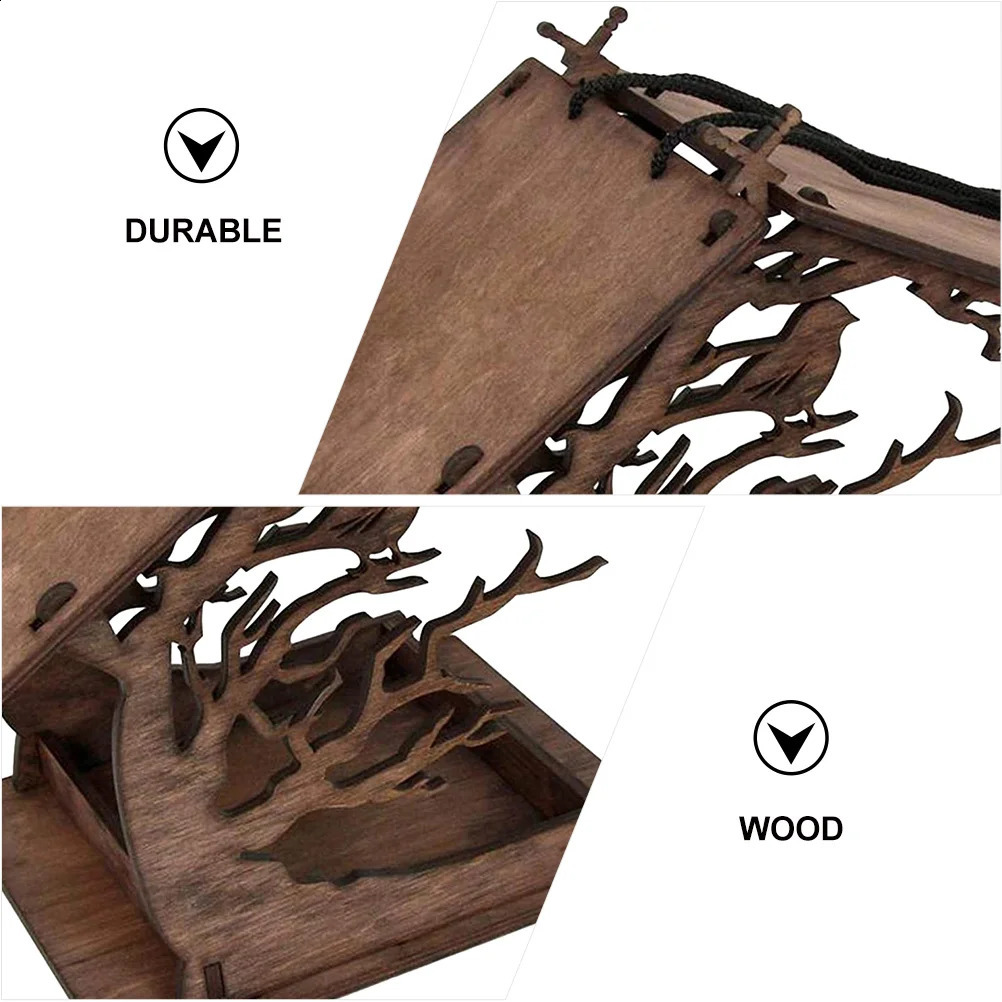 Bird Feeding House Garden Nest Home Food Container Birdhouse Feeder Hanging Wood Feeders 250121
