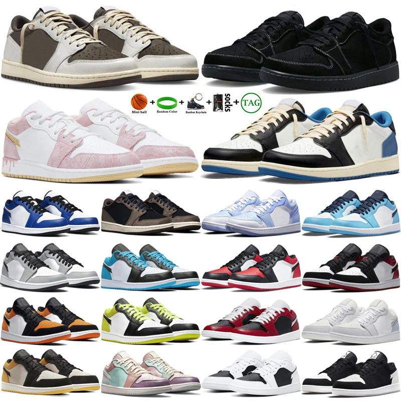2025 Mens Low Basketball Shoes Paint Drip Black Phantom University Blue Reverse Mocha Fragment Panda Paris Chicago Flip Men Sports Women Sneakers Trainers