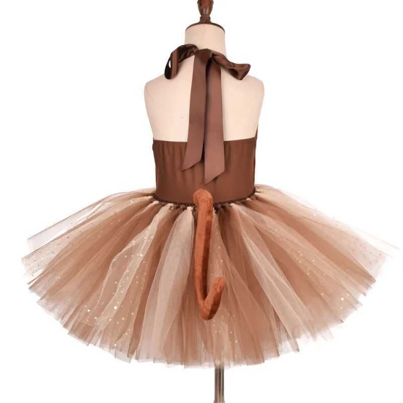 Animal Monkey Childrens Mesh Tutu Dress Childrens Day Cosplay Costumes Girls Performance Dance Costumes W250117