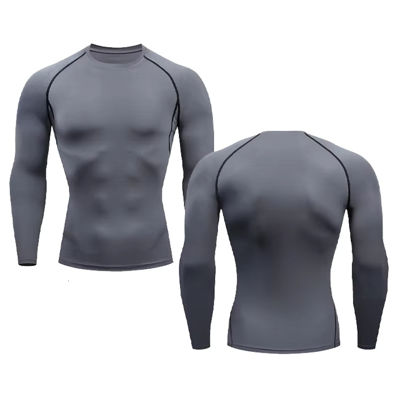 2025 Compression T-shirt Summer Sportswear Running Long Sleeved Designer T-shirt Elastic Quick Drying Sports Top Fitness Gym Exercise Shirt Men