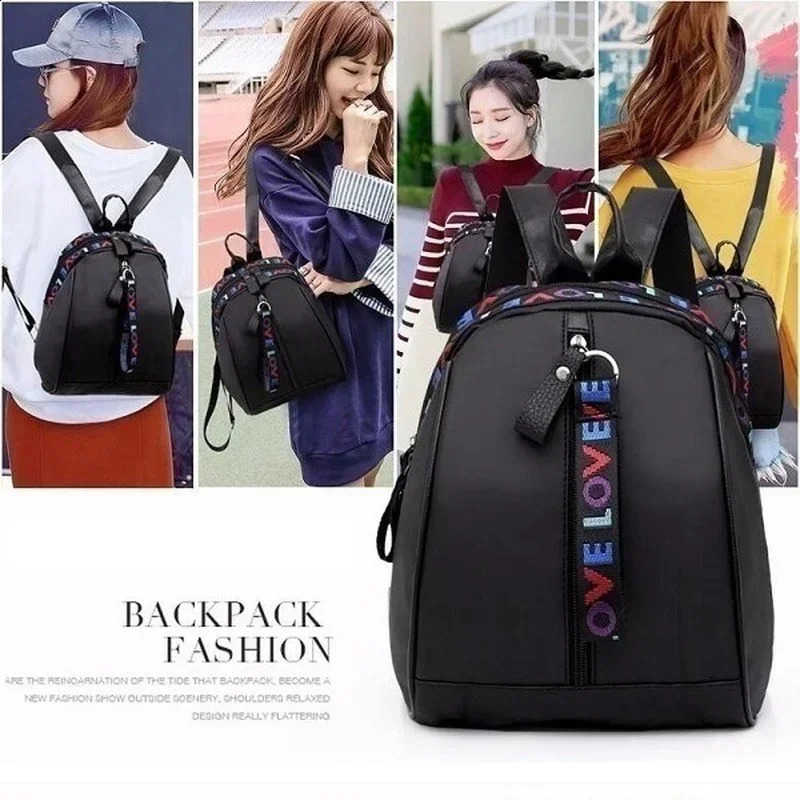 Large Capacity Backpack Casual Womens Backpack PU Tassel Fashion Versatile Trendy Bag Student Bag Travel Backpack 250122