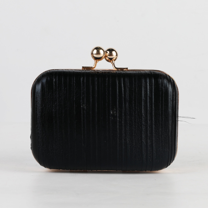Fashionable Pleated Dinner Metallic Shiny Dress Women's Bag, Versatile Evening Bag