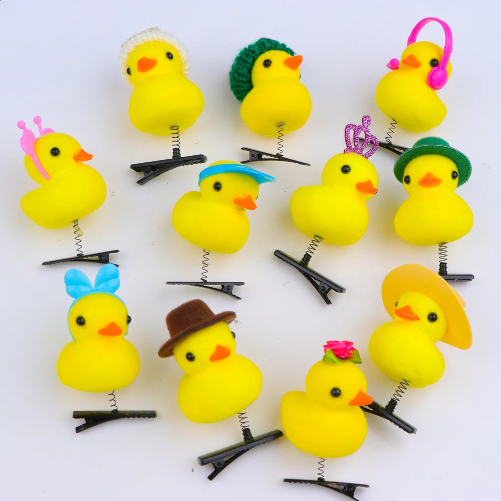 10/20/50/100Pcs/Lot Cartoon Funny DIY Duckbill Clip Children 3D Little Yellow Duck Girl Hairpin Fashion Accessories Party Gifts 250120