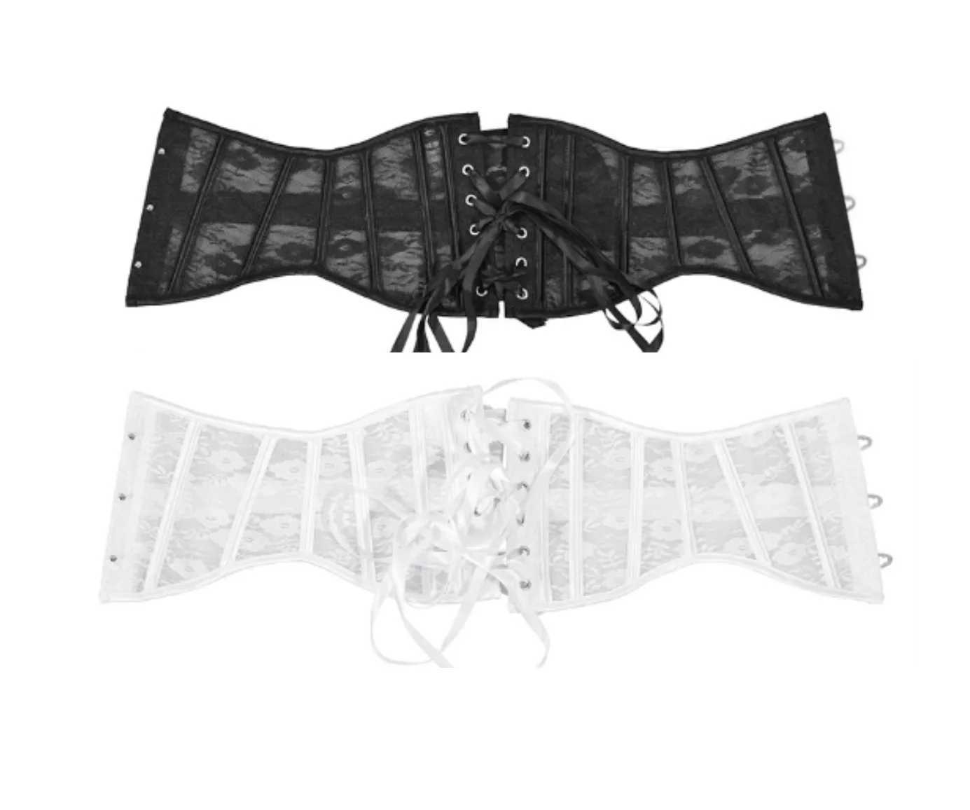 Womens Short Gothic Corset Lace Bustiers Corsets Underbust Steel Bone Waist Trainer Corset Slimming Waist Belt Modeling Strap W250120