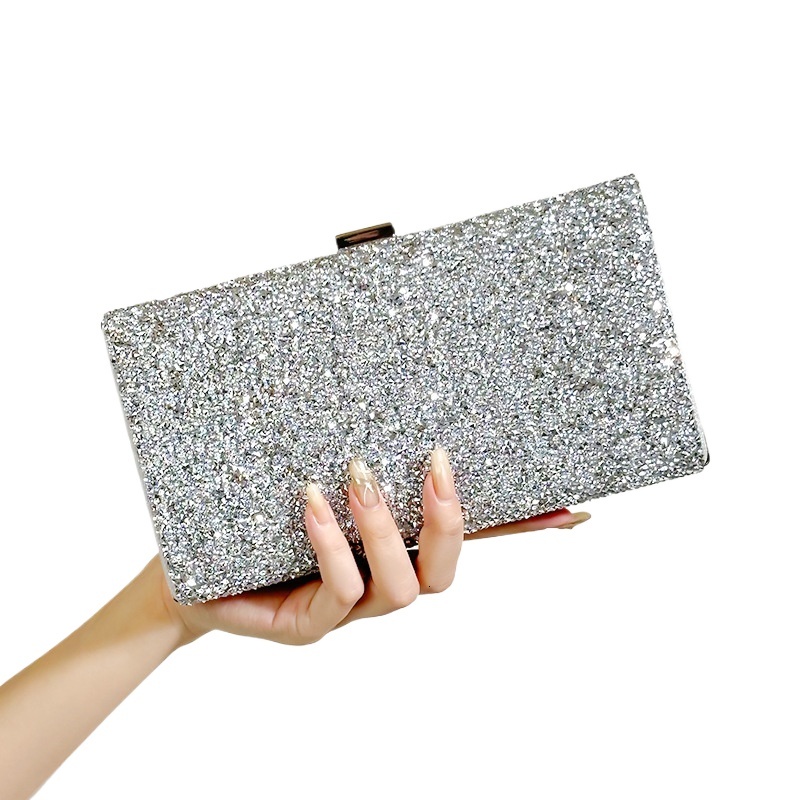Shuo's New Diamond Studded Fashionable Rhinestone Banquet Women's Hand-Held Bag, One Shoulder Diagonal Cross Small Square Bag